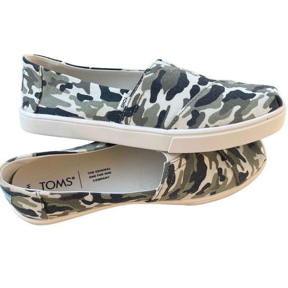 NEW Toms Dirty Olive Camouflage Print Women’s Alpargata Slip-On — SZ 6 - Picture 3 of 11